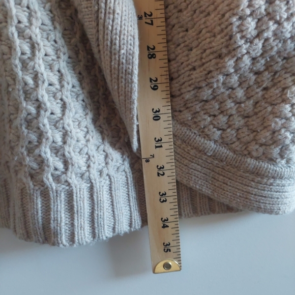 Athleta Saturday Wool & Yak Hair Open Chunky knit Cardigan Tan S - Picture 7 of 8